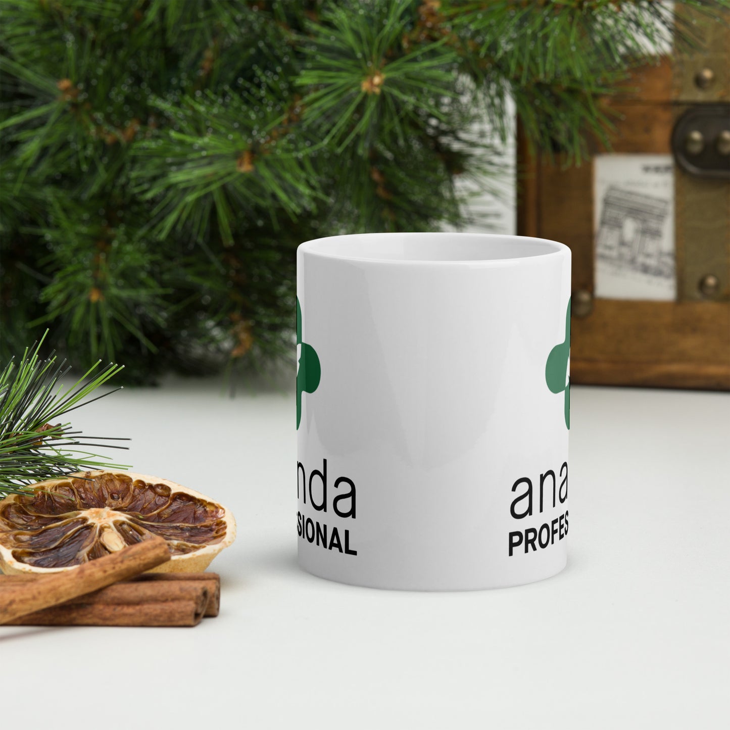 White glossy mug